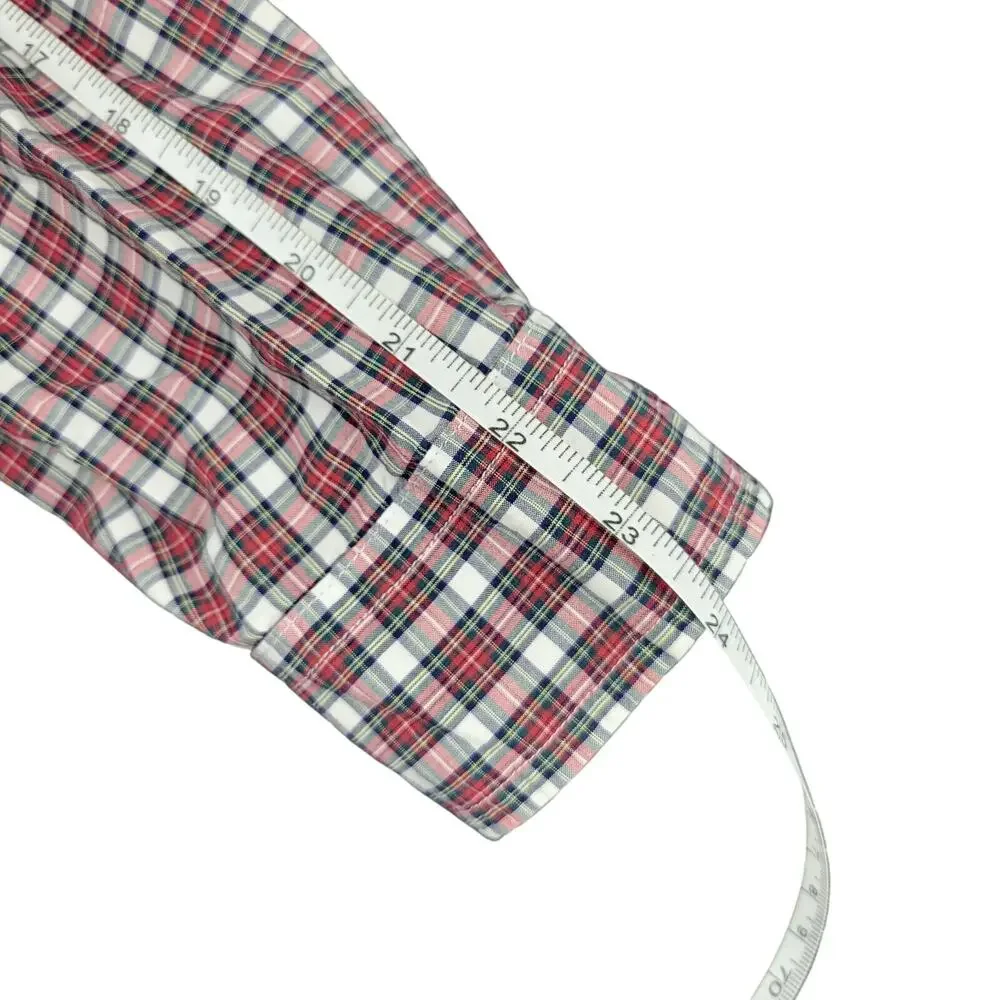 Polo Ralph Lauren Men's XS Shirt Button Down Red Plaid 100% Cotton 80s VTG